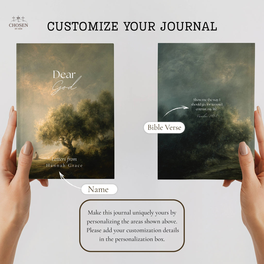 Personalized Christian Journal, Custom Name Bible Verse Prayer Notebook