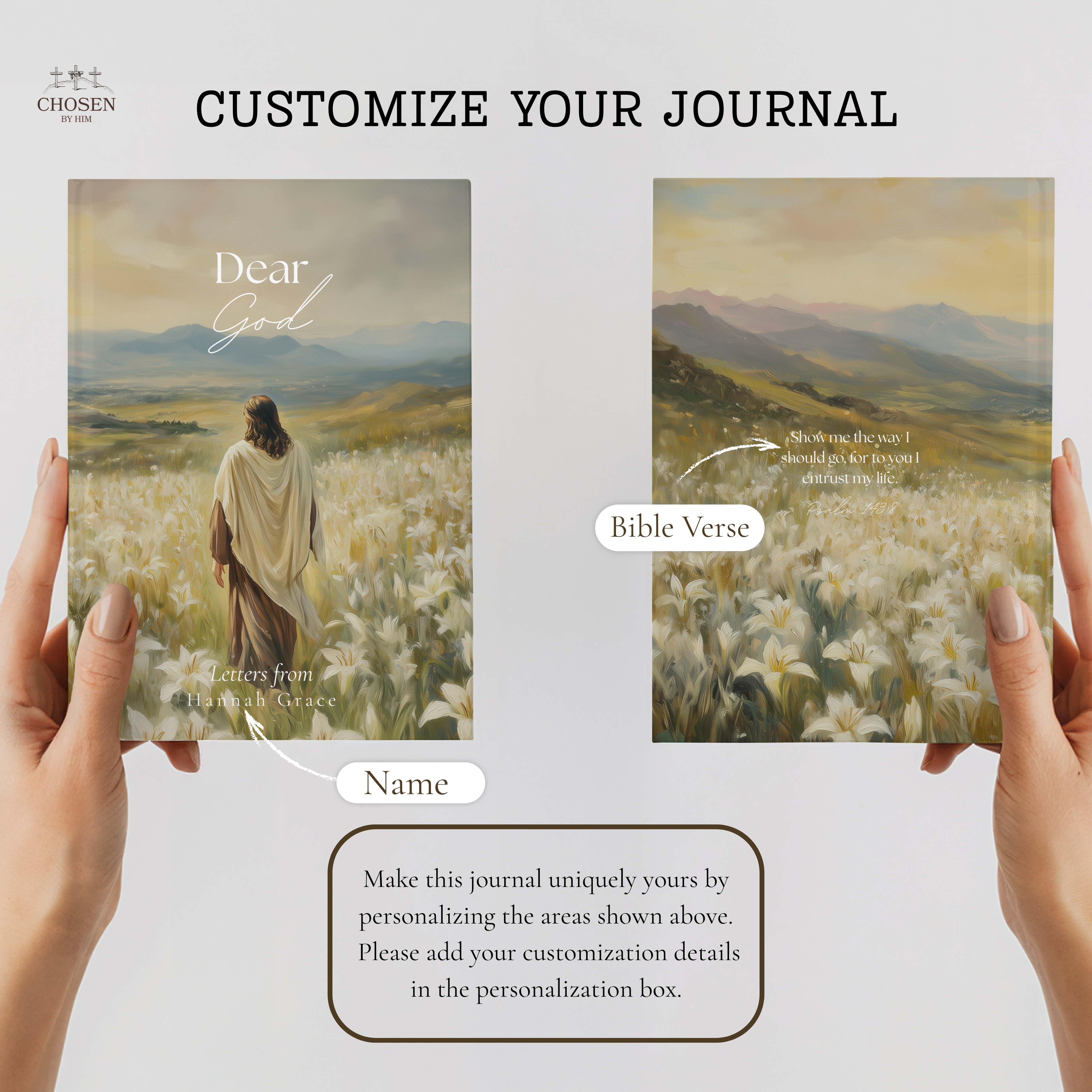 Personalized Christian Journal with Name & Bible Verse | Dear God Prayer Journal