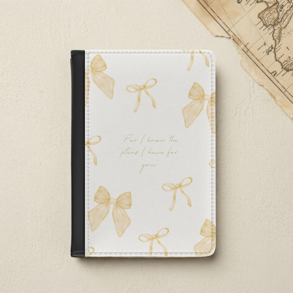 Yellow Bow - Travel Passport Holder