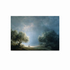 Jesus praying alone in the Garden of Gethsemane beneath olive trees in a peaceful Christian art print