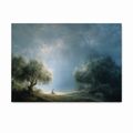 Jesus praying alone in the Garden of Gethsemane beneath olive trees in a peaceful Christian art print
