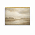 Good Shepherd Christian wall art inspired by Psalm 23 showing a shepherd leading sheep beside still waters. gold frame
