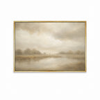 Good Shepherd Christian wall art inspired by Psalm 23 showing a shepherd leading sheep beside still waters. gold frame
