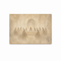 Jesus sharing the Last Supper with His disciples around a table in a soft, neutral Christian art print