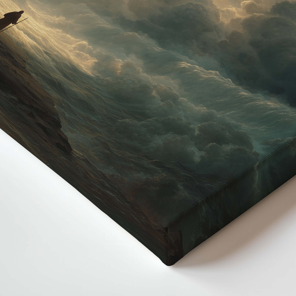 Red Sea Miracle Christian canvas artwork inspired by Moses and the parting of the Red Sea