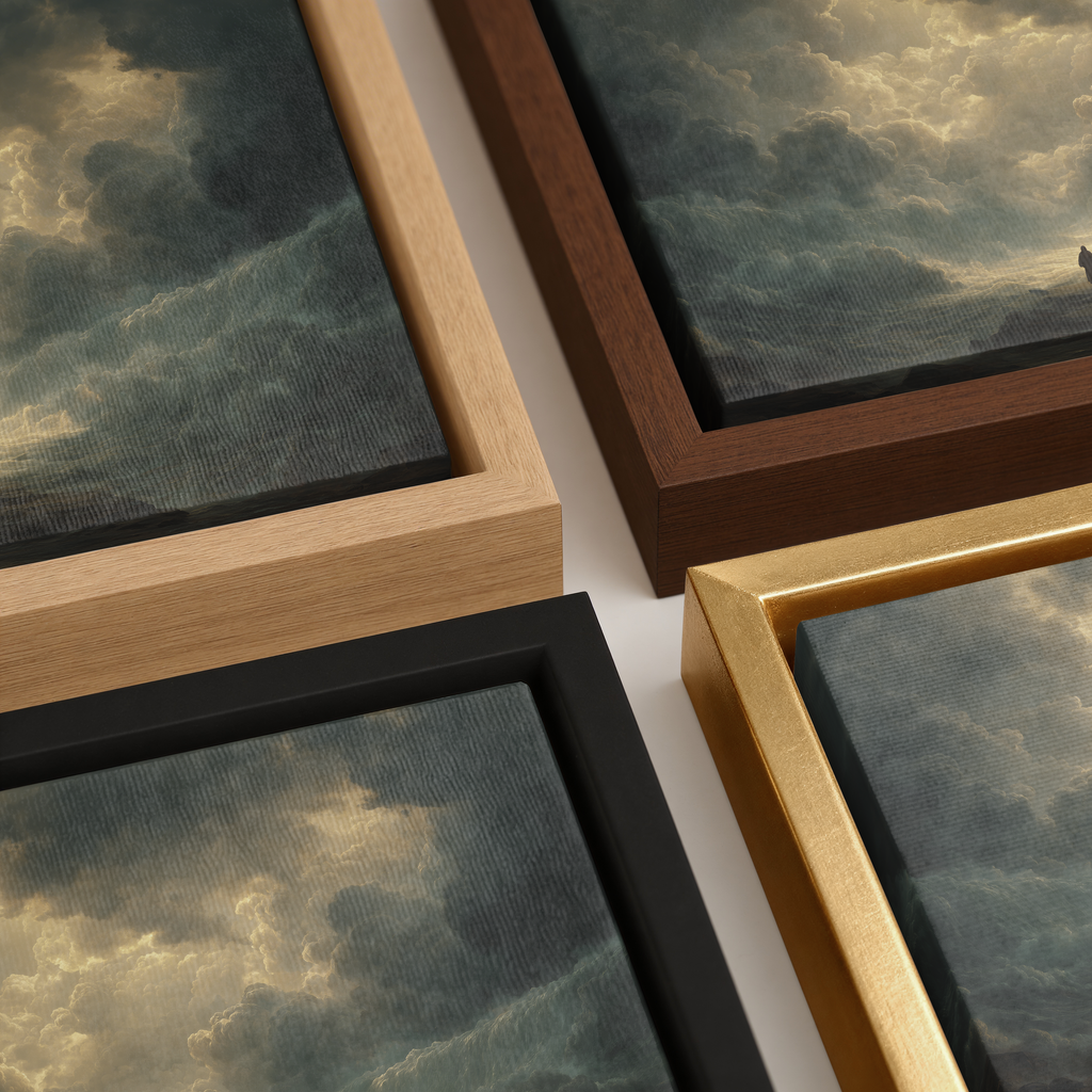 Red Sea Miracle Christian wall art shown in multiple frame options