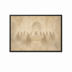 The Last Supper Christian wall art featuring Jesus and His disciples in a black frame