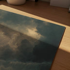 Close-up detail of the Red Sea Christian art print showing dramatic clouds and ocean waves